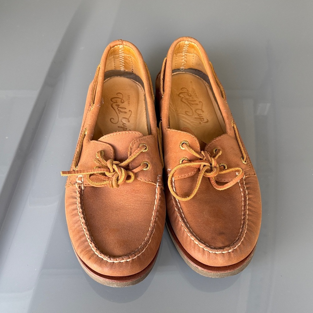 Sperry Men's Brown Leather Boat Shoes GOLD CUP